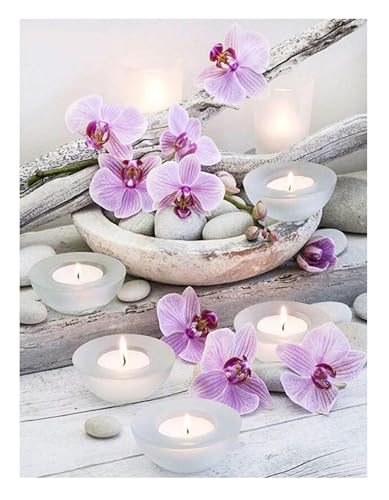 ParNarZar Diamond Painting Set für Erwachsene Pinke Phalaenopsis 35x45cm Klein Runde Steine vollbild set für Küche, Speisesaal, Wohnstub, Schlafzimmer, Eingangshalle, Treppe von ParNarZar