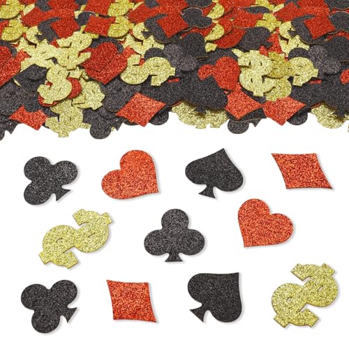 ParPix 100 Stück Groß Casino Poker Konfetti 4cm, Glitter Las Vegas Deko Confetti, Casino Party Streudeko,Casino Thema Party Konfetti, Pokertischplatte Bar Dekoration Confetti,Las Vegas Party Streudeko ParPix 100 Stück Groß Casino Poker Konfetti 4cm, Glitter Las Vegas Deko Confetti, Casino Party Streudeko,Casino Thema Party Konfetti, Pokertischplatte Bar Dekoration Confetti,Las Vegas Party Streudeko von ParPix