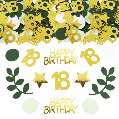 ParPix 100 Stück Konfetti 18 Geburtstag Deko, Groß 6cm Confetti Deko 18. Geburtstag Junge Mädchen, 18. Geburtstag Deko Streudeko, 18 Happy Birthday Konfetti, Glitzer Confetti 18 Geburtstag Tischdeko von ParPix