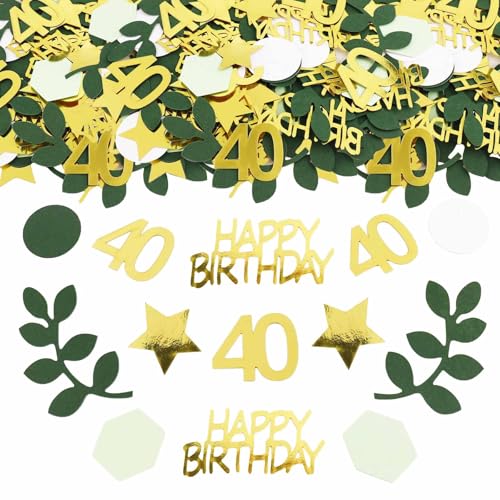ParPix 100 Stück Konfetti 40 Geburtstag Deko, Groß 6cm Streudeko 40. Geburtstag Deko, Glitzer Confetti Deko 40. Geburtstag Frauen Männer, Tischdeko 40 Geburtstag Konfetti, 40er Geburtstag Streudeko von ParPix