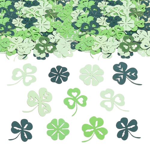 ParPix 100 Stück Kleeblatt Deko Konfetti, Groß Streudeko 4cm, St Patricks Day Deko Confetti, Tischdeko Grün, Glücksklee, Confetti für Silvester, Taufe von ParPix