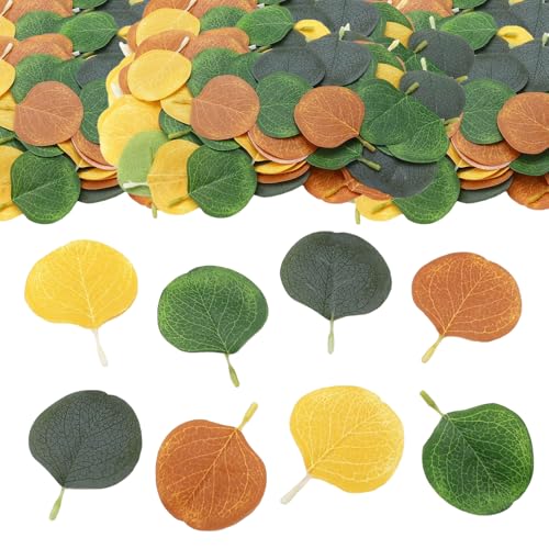 ParPix 100 Stück Bunt Künstliche Eukalyptusblätter Konfetti, Groß 7,5cm Streudeko Eukalyptus Blätter, Tischdeko Hochzeit Eukalyptus Confetti, Eukalyptus Deko Blätter Konfetti, Grün Eukalyptus Blätter von ParPix