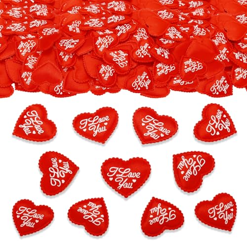 ParPix 100 Stück Rot Herz Konfetti mit I Love You, Groß 3,5cm Schwamm Herzen Hochzeit Streudeko, Schwamm Herzkonfetti, Hochzeits Tischdeko, Streudeko Hochzeit Herzen, Herze Geburtstag Deko Confetti von ParPix