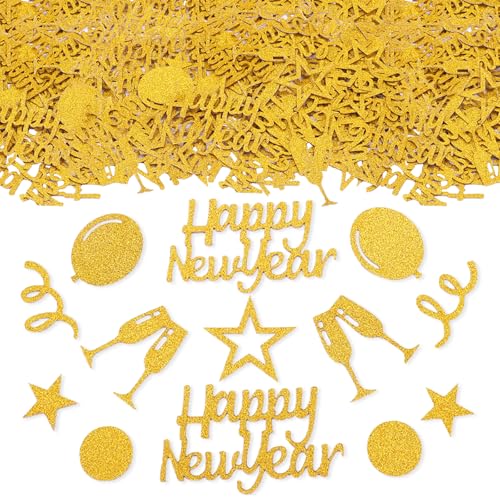 ParPix 100 Stück Streudeko Silvester Deko 2025 Gold, Groß Silvester Konfetti 5cm, Glitzer Silvester Tischdeko, Happy New Year Confetti, Silvester Streudeko 2025 Konfetti Silvester Party, Neujahrsdeko ParPix 100 Stück Streudeko Silvester Deko 2025 Gold, Groß Silvester Konfetti 5cm, Glitzer Silvester Tischdeko, Happy New Year Confetti, Silvester Streudeko 2025 Konfetti Silvester Party, Neujahrsdeko von ParPix
