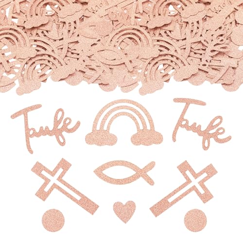 ParPix 100 Stück Taufe Deko Konfetti Roségold, Groß Deko Taufe Mädchen Junge, Glitzer Streudeko Taufe, Tischdeko Taufe, Baby Shower Deko Confetti, Taufdeko Kommunion Deko Streudeko, Tauf Deko Konfetti ParPix 100 Stück Taufe Deko Konfetti Roségold, Groß Deko Taufe Mädchen Junge, Glitzer Streudeko Taufe, Tischdeko Taufe, Baby Shower Deko Confetti, Taufdeko Kommunion Deko Streudeko, Tauf Deko Konfetti von ParPix