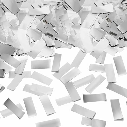 ParPix 100g Silber Konfetti Geburtstag Deko, 5cm Groß Konfetti Glitzer, Rechteckiges Metallische Folie Konfetti Tischdeko, Silber Streudeko für Hochzeit Geburtstag Babyparty, Ballondekoration Confetti ParPix 100g Silber Konfetti Geburtstag Deko, 5cm Groß Konfetti Glitzer, Rechteckiges Metallische Folie Konfetti Tischdeko, Silber Streudeko für Hochzeit Geburtstag Babyparty, Ballondekoration Confetti von ParPix