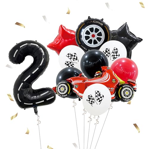 ParPix 11 Stück Luftballon Rennwagen Geburtstagsdeko 2 Jahre Junge, XXL Racing Car Folienballon 2 Jahre, Rennauto Ballon 2 Geburtstag Junge, Cars Geburtstagsdeko 2 Jahres, Race Car Party Luftballon ParPix 11 Stück Luftballon Rennwagen Geburtstagsdeko 2 Jahre Junge, XXL Racing Car Folienballon 2 Jahre, Rennauto Ballon 2 Geburtstag Junge, Cars Geburtstagsdeko 2 Jahres, Race Car Party Luftballon von ParPix