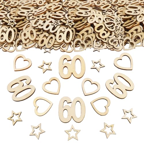 ParPix 150 Stück Streudeko Holz 60 Geburtstag Deko, Holzstern Herz 60. Geburtstag Deko Konfetti, 3cm Confetti Deko 60 Geburtstag Frau Mann, Tischdeko 60 Geburtstag Mann, 60er Geburtstag Deko Konfetti ParPix 150 Stück Streudeko Holz 60 Geburtstag Deko, Holzstern Herz 60. Geburtstag Deko Konfetti, 3cm Confetti Deko 60 Geburtstag Frau Mann, Tischdeko 60 Geburtstag Mann, 60er Geburtstag Deko Konfetti von ParPix