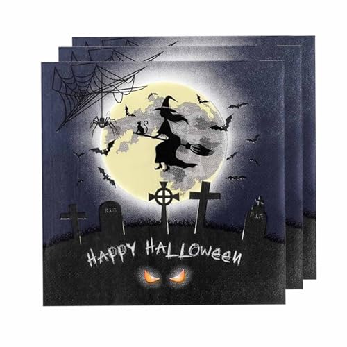 ParPix 20 Stk Halloween Servietten, Fledermaus Spinne Hexen Halloween Deko Papierservietten, 33cm Halloween Tischdeko Servietten, Einwegpapier Servietten Halloween Party, Horror Deko Papierservietten ParPix 20 Stk Halloween Servietten, Fledermaus Spinne Hexen Halloween Deko Papierservietten, 33cm Halloween Tischdeko Servietten, Einwegpapier Servietten Halloween Party, Horror Deko Papierservietten von ParPix