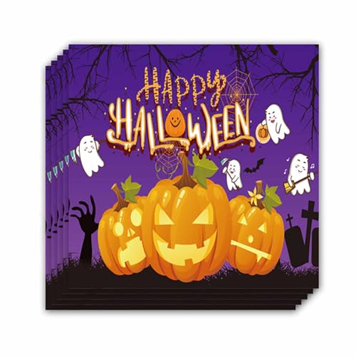 ParPix 20 Stk Halloween Servietten - Kürbis Gespenster Papierservietten, 33cm Tischdeko, Einwegpapier für Party, Horror Deko ParPix 20 Stk Halloween Servietten - Kürbis Gespenster Papierservietten, 33cm Tischdeko, Einwegpapier für Party, Horror Deko von ParPix