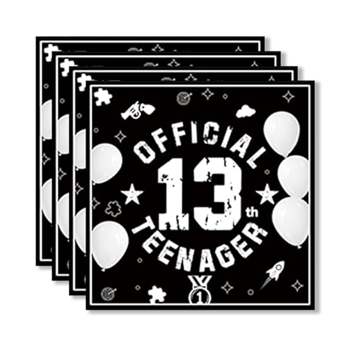 ParPix 20 Stück Servietten 13. Geburtstag Jungen Mädchen, 33x33cm Schwarz Weiß 13 Geburtstag Servietten, Deko 13 Geburtstags Teenager Papierservietten, Geburtstagsdeko 13 Jahre Papierservietten ParPix 20 Stück Servietten 13. Geburtstag Jungen Mädchen, 33x33cm Schwarz Weiß 13 Geburtstag Servietten, Deko 13 Geburtstags Teenager Papierservietten, Geburtstagsdeko 13 Jahre Papierservietten von ParPix
