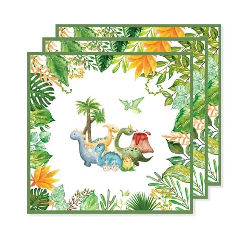 ParPix 20 Stück Dino Servietten Kindergeburtstag, 33 x 33 cm Servietten Dinosaurier für Jungen Mädchen, Dino Geburtstag Deko Papierservietten, Servietten Geburtstag Kinder, Dino Party Deko Servietten ParPix 20 Stück Dino Servietten Kindergeburtstag, 33 x 33 cm Servietten Dinosaurier für Jungen Mädchen, Dino Geburtstag Deko Papierservietten, Servietten Geburtstag Kinder, Dino Party Deko Servietten von ParPix