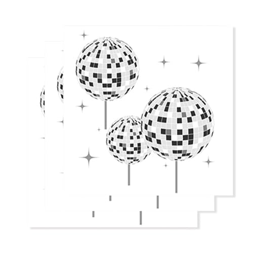 ParPix 20 Stück Disco Servietten, 33x33cm Party Deko, 70er 80er 90er Geburtstag Papierservietten, Discokugel Dekorationen ParPix 20 Stück Disco Servietten, 33x33cm Party Deko, 70er 80er 90er Geburtstag Papierservietten, Discokugel Dekorationen von ParPix