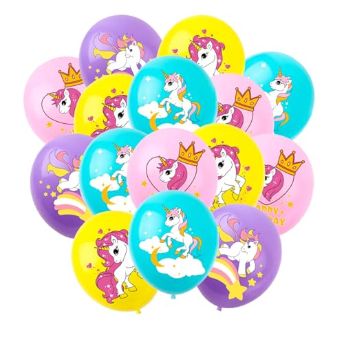 ParPix 20 Stück Bunt Einhorn Luftballon, Einhorn Deko Kindergeburtstag Ballon, Luftballons Einhorn Geburtstagsdeko,Pony Luftballons Einhörner, Deko Einhorn Geburtstag Ballons, Einhorn Kindergeburtstag von ParPix