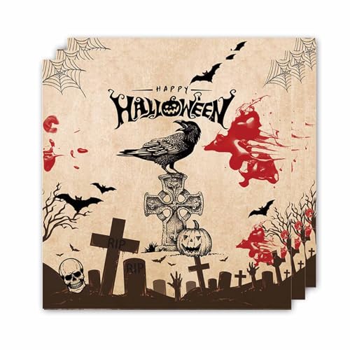 ParPix 20 Stück Halloween Servietten - Kreuzen Papierservietten, 33cm Tischdeko, Einwegpapier für Party, Horror Deko ParPix 20 Stück Halloween Servietten - Kreuzen Papierservietten, 33cm Tischdeko, Einwegpapier für Party, Horror Deko von ParPix