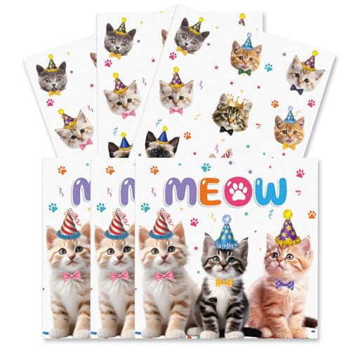 ParPix 20 Stück Katzen Geburtstag Deko Servietten, 33 x 33 cm Kindergeburtstag Servietten Katze, Servietten Kinder Tischdeko,Katzen Deko Papierservietten, Haustier Party Dekoration Papierservietten ParPix 20 Stück Katzen Geburtstag Deko Servietten, 33 x 33 cm Kindergeburtstag Servietten Katze, Servietten Kinder Tischdeko,Katzen Deko Papierservietten, Haustier Party Dekoration Papierservietten von ParPix