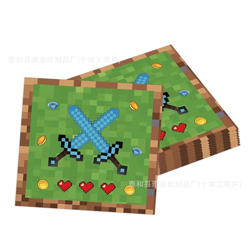 ParPix 20 Stück Pixel Servietten Kindergeburtstag ParPix 20 Stück Pixel Servietten Kindergeburtstag von ParPix