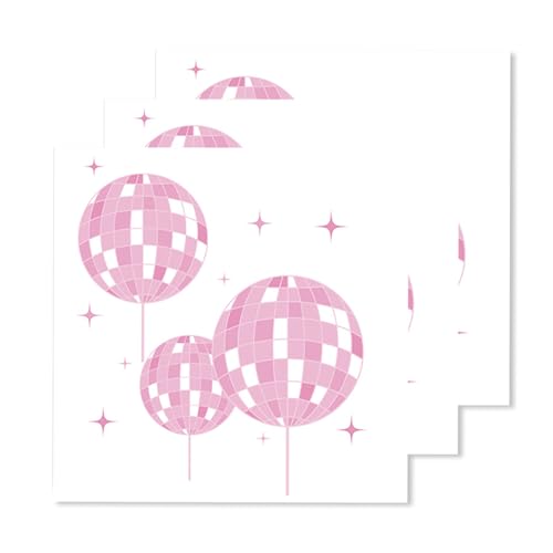 ParPix 20 Stück Rosa Disco Servietten, 33x33cm Party Servietten, Geburtstag Discokugel Deko, 70er 80er 90er Papierservietten, Rosa Discokugel Party ParPix 20 Stück Rosa Disco Servietten, 33x33cm Party Servietten, Geburtstag Discokugel Deko, 70er 80er 90er Papierservietten, Rosa Discokugel Party von ParPix