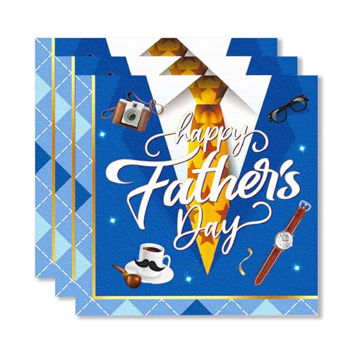 ParPix 20 Stück Vatertag Servietten, 33x33cm Happy Fathers Day Servietten, Blaue Vatertag Party Deko Papierservietten, Papa Geburtstag Servietten, Vatertags Tischdeko, Papa Party Dekorationen ParPix 20 Stück Vatertag Servietten, 33x33cm Happy Fathers Day Servietten, Blaue Vatertag Party Deko Papierservietten, Papa Geburtstag Servietten, Vatertags Tischdeko, Papa Party Dekorationen von ParPix