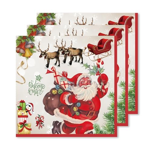 ParPix 20 Stück Weihnachten Servietten, 33x33cm Servietten Weihnachten, Weihnachten Tischdeko Servietten, Weihnachts Servietten für Kinder und Erwachsene, Winter Papierservietten, Weihnachtsservietten ParPix 20 Stück Weihnachten Servietten, 33x33cm Servietten Weihnachten, Weihnachten Tischdeko Servietten, Weihnachts Servietten für Kinder und Erwachsene, Winter Papierservietten, Weihnachtsservietten von ParPix