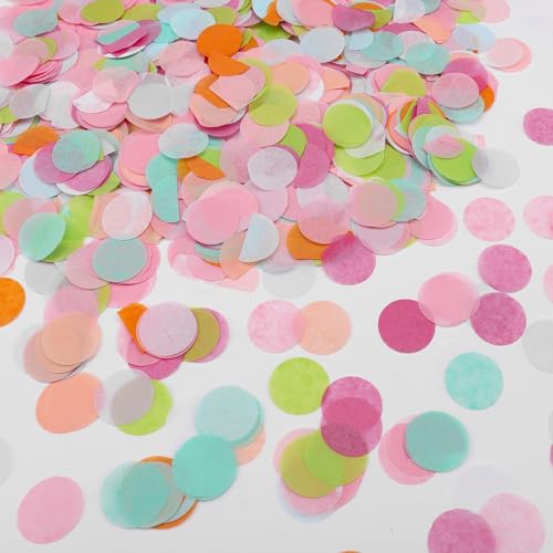 ParPix 6000 Stück Konfetti Bunt Geburtstag, 2.5cm Silvester Konfetti Papier Hochzeit Streudeko, Runde Confetti Tischdeko Geburtstag, Konfetti für Silvester,Weihnachten,Baby Shower Deko(zehn Farben) von ParPix
