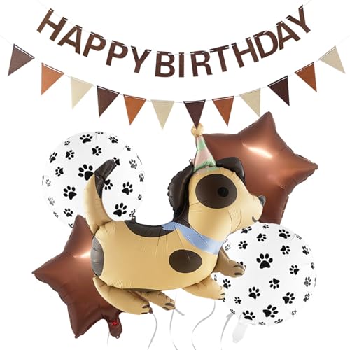 ParPix Hunde Geburtstag Deko Set Mit Happy Birthday Girlande, XXL Hunde Folienballon Tiere, Hundegeburtstag Deko Luftballon Tiere, Ballon Tiere Kindergeburtstag Deko Mädchen Junge, Birthday Dog Ballon ParPix Hunde Geburtstag Deko Set Mit Happy Birthday Girlande, XXL Hunde Folienballon Tiere, Hundegeburtstag Deko Luftballon Tiere, Ballon Tiere Kindergeburtstag Deko Mädchen Junge, Birthday Dog Ballon von ParPix