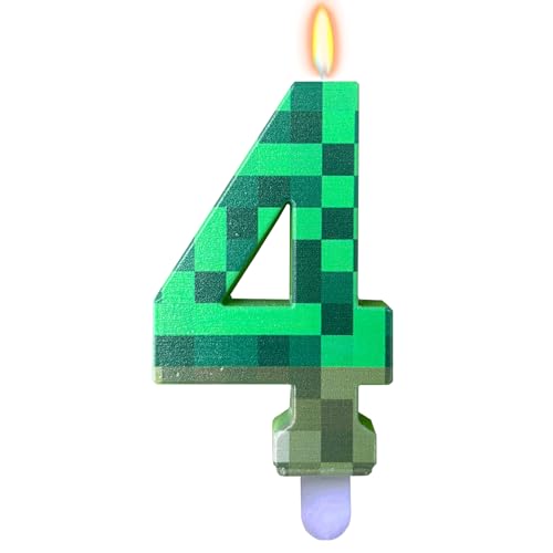 ParPix Pixel Geburtstagskerzen 4 Geburtstag Mädchen Junge, Pixelmotiv Kerzen Zahlen 4, Grün 4 Geburtstagskerzen, 4. Geburtstag Kuchen Kerzen, Videospiel Pixel Thema 4 Zahlenkerze, Zahlen 4 Kerze ParPix Pixel Geburtstagskerzen 4 Geburtstag Mädchen Junge, Pixelmotiv Kerzen Zahlen 4, Grün 4 Geburtstagskerzen, 4. Geburtstag Kuchen Kerzen, Videospiel Pixel Thema 4 Zahlenkerze, Zahlen 4 Kerze von ParPix
