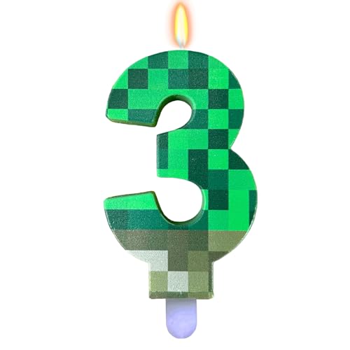 ParPix Pixelmotiv Kerze 3 Geburtstag Mädchen Junge, Pixels Geburtstagskerzen Zahlen 3, Grün 3 Geburtstagskerzen, Zahlen 3 Nummer Kerzen,Gaming Pixel Thema 3 Zahlenkerze,Videospiel Pixel Zahlen 3 Kerze ParPix Pixelmotiv Kerze 3 Geburtstag Mädchen Junge, Pixels Geburtstagskerzen Zahlen 3, Grün 3 Geburtstagskerzen, Zahlen 3 Nummer Kerzen,Gaming Pixel Thema 3 Zahlenkerze,Videospiel Pixel Zahlen 3 Kerze von ParPix
