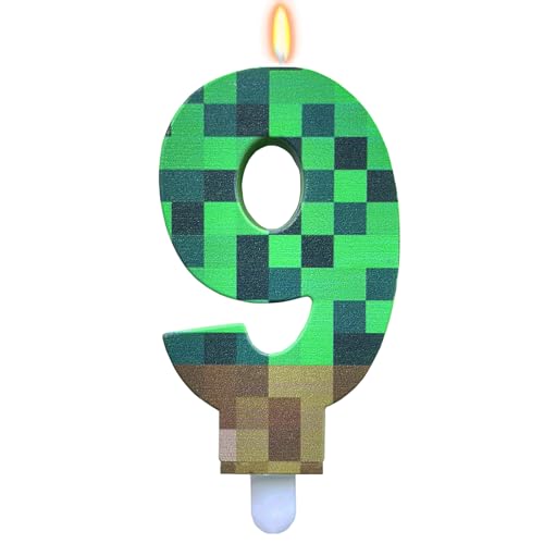 ParPix Pixelmotiv Kerze 9 Geburtstag Mädchen Junge, Pixel Geburtstagskerzen Zahlen 9, Grün 9 Geburtstagskerzen, Zahlen 9 Nummer Kerze, Gaming Pixel Thema 9 Zahlenkerze, Videospiel Pixel Zahlen 9 Kerze ParPix Pixelmotiv Kerze 9 Geburtstag Mädchen Junge, Pixel Geburtstagskerzen Zahlen 9, Grün 9 Geburtstagskerzen, Zahlen 9 Nummer Kerze, Gaming Pixel Thema 9 Zahlenkerze, Videospiel Pixel Zahlen 9 Kerze von ParPix