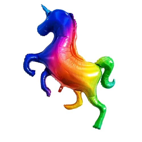 ParPix Regenbogenfarbe Einhorn Luftballons, XXL 120cm Einhorn Ballon, Einhorn Geburtstagsdeko Luftballon, Einhorn Folienballon, Einhorn Deko Kindergeburtstag Ballon, Einhorn Party Deko Luftballon von ParPix