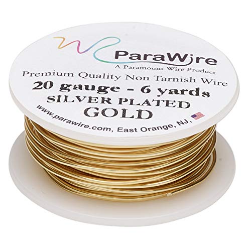 ParaWire Kupferdraht, versilbert, vergoldet, 20 Gauge, 6 Yards mit transparenter Schutzschicht von Para wire