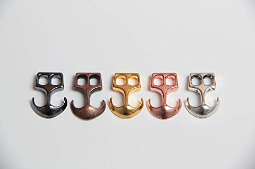 1-2-5-10-50x Anker Verschluß, Zierverschluß, Antik Silber, Rosé Gold, Gold, Kupfer u. Gunmetal farbige, für Paracord, Leder usw., 26x18 mm (2, Gold) von Paracordforyou