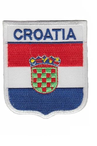 Aufnäher, bestickt, zum Aufbügeln, Flagge - Kroatien Kroatien Croatia Coat of Armen 60 x 70 mm von Paraserbatoio.it
