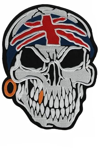 Bigpatch, Emblem bestickt, zum Aufbügeln – Union Jack UK Biker Union Jack 24 cm groß von Paraserbatoio.it