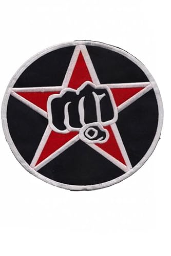 Patch Emblem, bestickt, zum Aufbügeln, Biker Faust 18 cm von Paraserbatoio.it