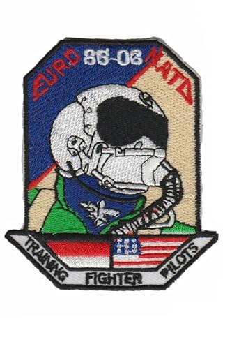 Patch Emblem, bestickt, zum Aufbügeln, Militär-Patch – Pilot Euro 86 03 Geburtstag Fighter Pilots 65 x 75 mm von Paraserbatoio.it