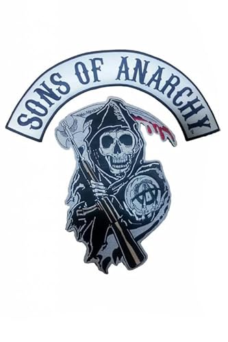 Patch Emblem, bestickt, zum Aufbügeln – BIGPATCH – sons of anarchy sons of anarchy 2 Stück 33 cm groß von Paraserbatoio.it