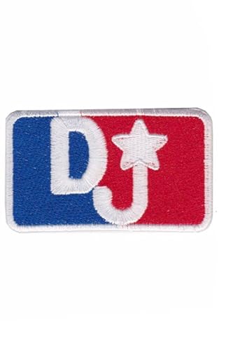Patch Emblem, bestickt, zum Aufbügeln – Patch Oldschool – dj star, rot, blau, 80 x 48 mm von Paraserbatoio.it