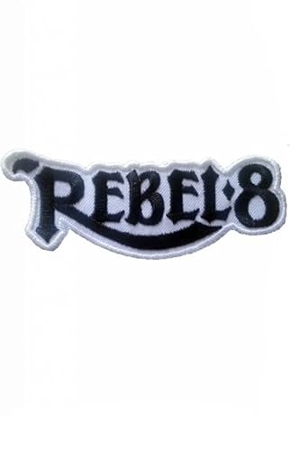 Patch Emblem Stickerei zum Aufbügeln - Bike Mix Patch - Rebel 8 Rebel 8 Weiß 99 x 33 mm von Paraserbatoio.it