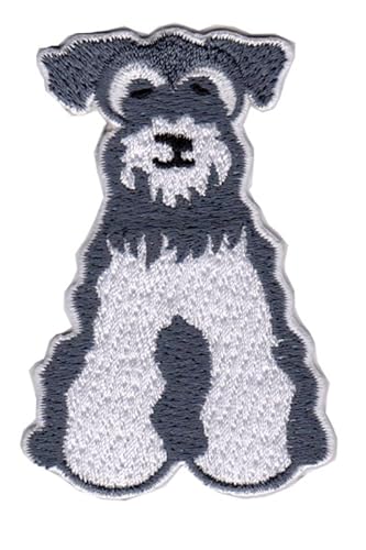 Patch Emblem Stickerei zum Aufbügeln - Tiere - Hund Schnauzer Dog 55 x 80 mm von Paraserbatoio.it