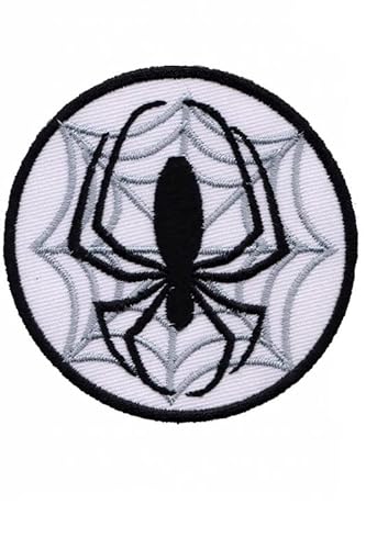 Patch Emblem Stickerei zum Aufbügeln - Tiere - Spinne schwarz Spider 73 x 73 mm von Paraserbatoio.it