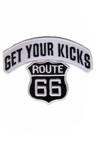 Patch Emblem bestickt, zum Aufbügeln – Bike Mix Patch – Route 66 get your kicks route 66 use 82 x 63 mm von Paraserbatoio.it