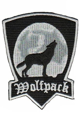 Patch Emblem bestickt, zum Aufbügeln - Patch Oldschool - Oldschool Wolfpack 78 x 100 mm von Paraserbatoio.it
