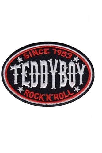 Patch Emblem bestickt, zum Aufbügeln - Patch Oldschool - Teddy Boy Cosh Boys Rock n Roll Since 1953 87 x 60 mm von Paraserbatoio.it