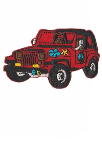Patch Emblem bestickt, zum Aufbügeln - Patch Peace - Froden Jeep Peace Fudden rot 80 x 50 mm von Paraserbatoio.it