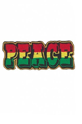 Patch Emblem bestickt, zum Aufbügeln - Patch Peace - Froden Peace Reggae 87 x 35 mm von Paraserbatoio.it