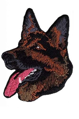 Patch Emblem bestickt, zum Aufbügeln - Tiere - schaeferhund dog german shepherd dog 60 x 78 mm von Paraserbatoio.it