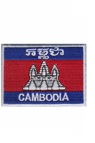 Patch Emblem bestickt zum Aufbügeln - Flagge - Cambodia Flag 70 x 50 mm von Paraserbatoio.it