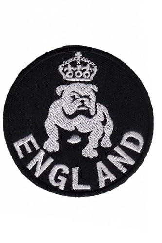 Patch Emblem bestickt zum Aufbügeln - Flagge - England England Bulldogge 73 x 73 mm von Paraserbatoio.it