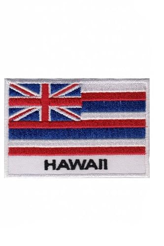 Patch Emblem bestickt zum Aufbügeln - Flagge - Hawaii Flag 70 x 48 mm von Paraserbatoio.it